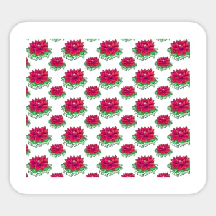 Vintage Japanese Lotus pattern Sticker